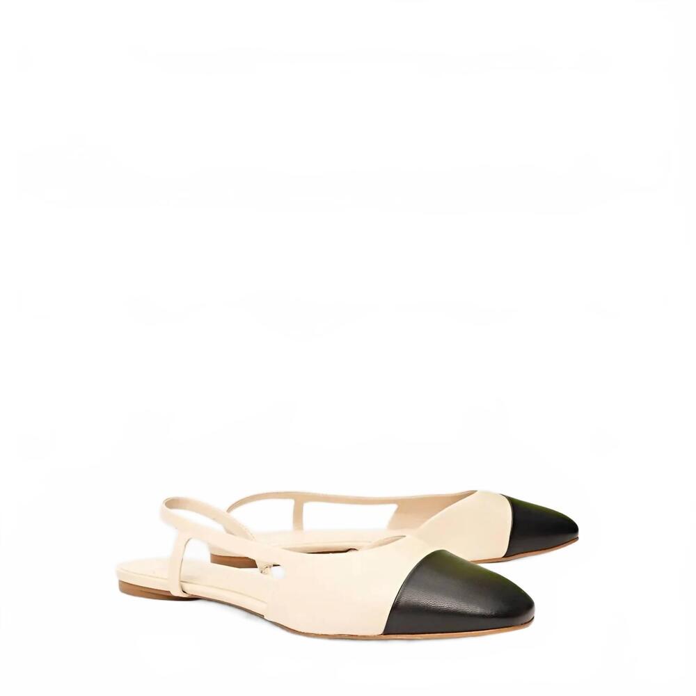 NEW CARRANO women's elena sling back flats in off white